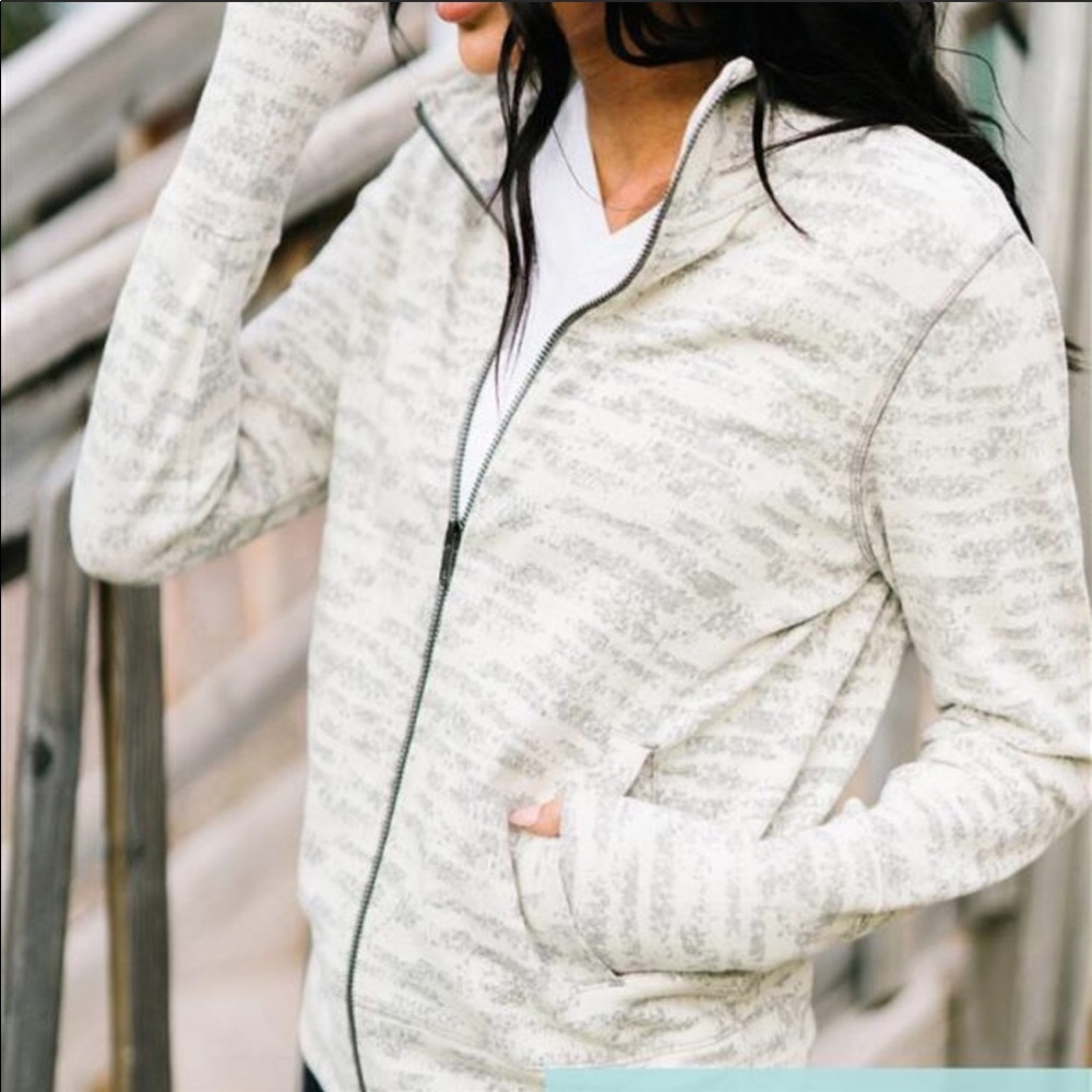 Zyia Cream Combo Zipper Jacket
